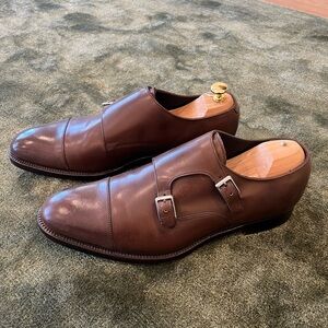 Sid Mashburn Double Monk Strap Espresso Brown Leather Size 11.5 $595
